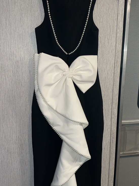 Baby Boo Dresses & Skirts - Strapless Black Dress with White Pearl-Trim Bow